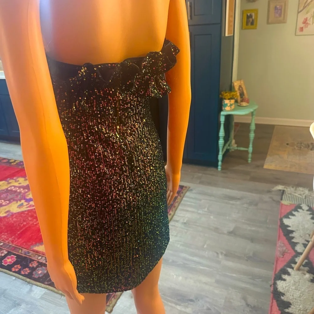 THIRTY/THIRTY LA Sequin Mini Dress Formal Sz M - Picture 7 of 16